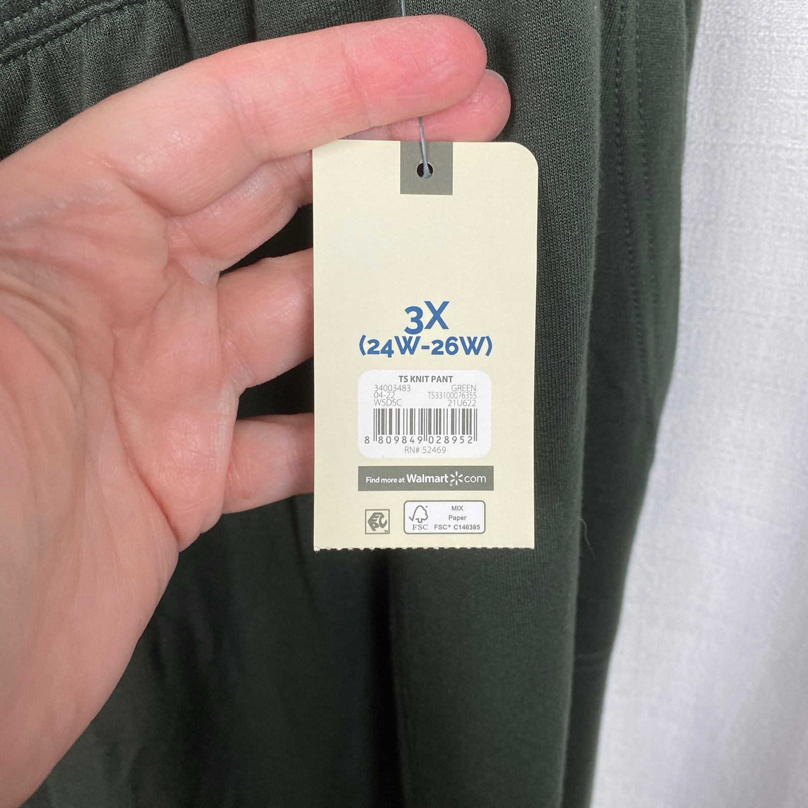 Terra&Sky Green Wide Leg Pull On Pants Sz.3x Nwt — image 7 of 8